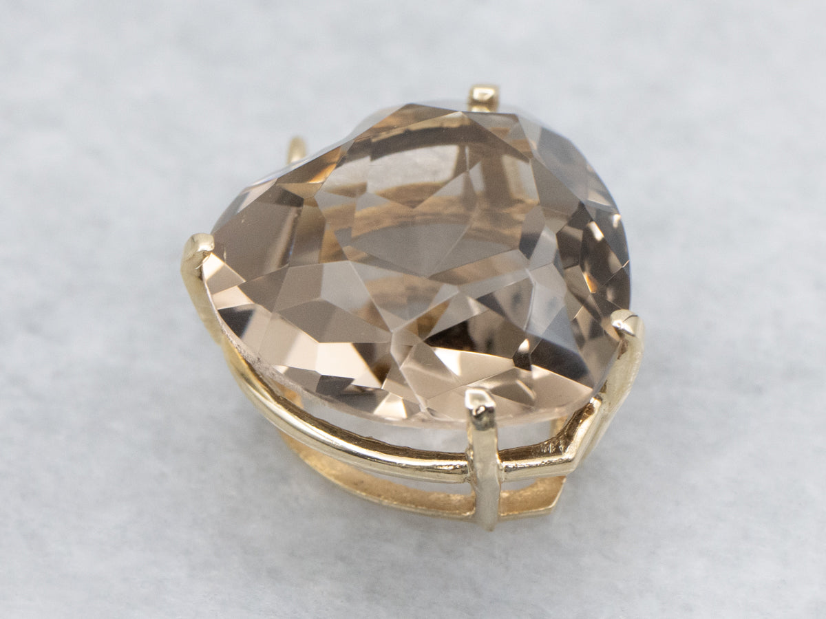 Heart-Cut Smokey Quartz Gemstone Pendant