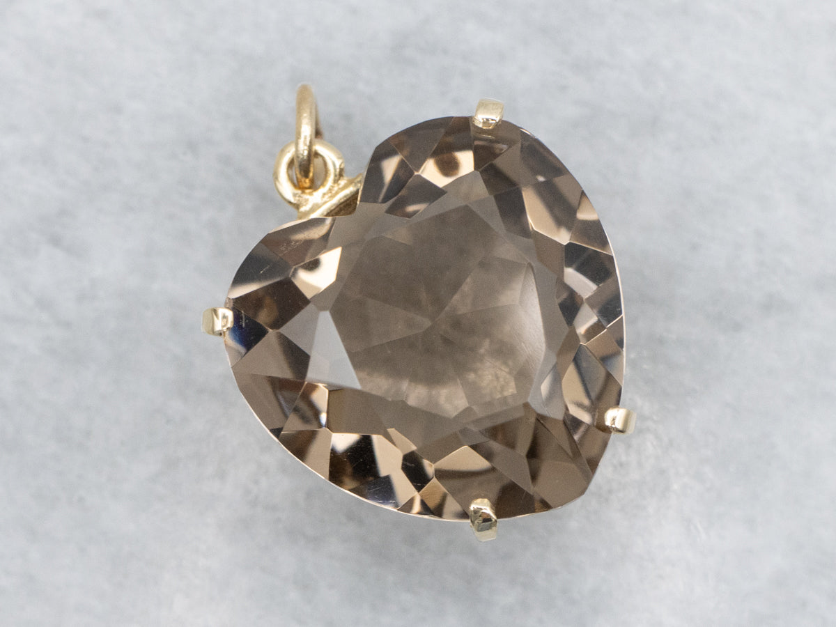Heart-Cut Smokey Quartz Gemstone Pendant