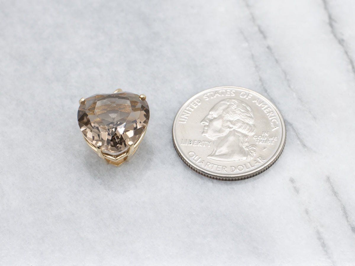 Heart-Cut Smokey Quartz Gemstone Pendant