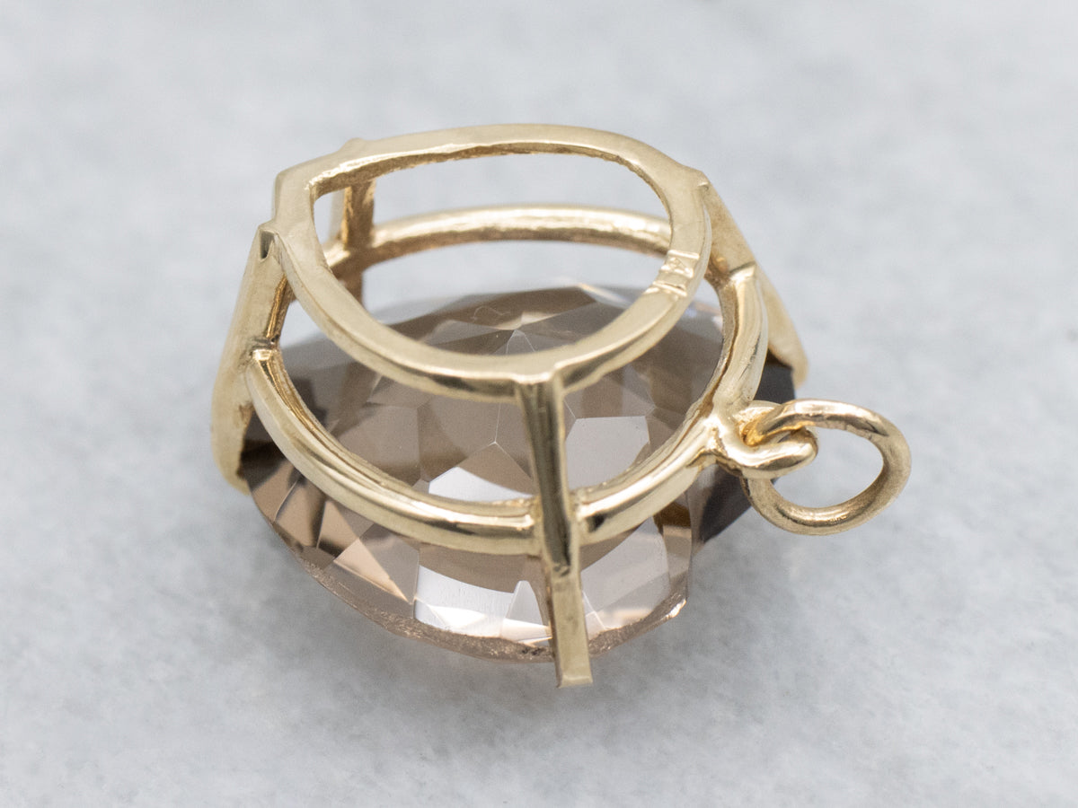 Heart-Cut Smokey Quartz Gemstone Pendant