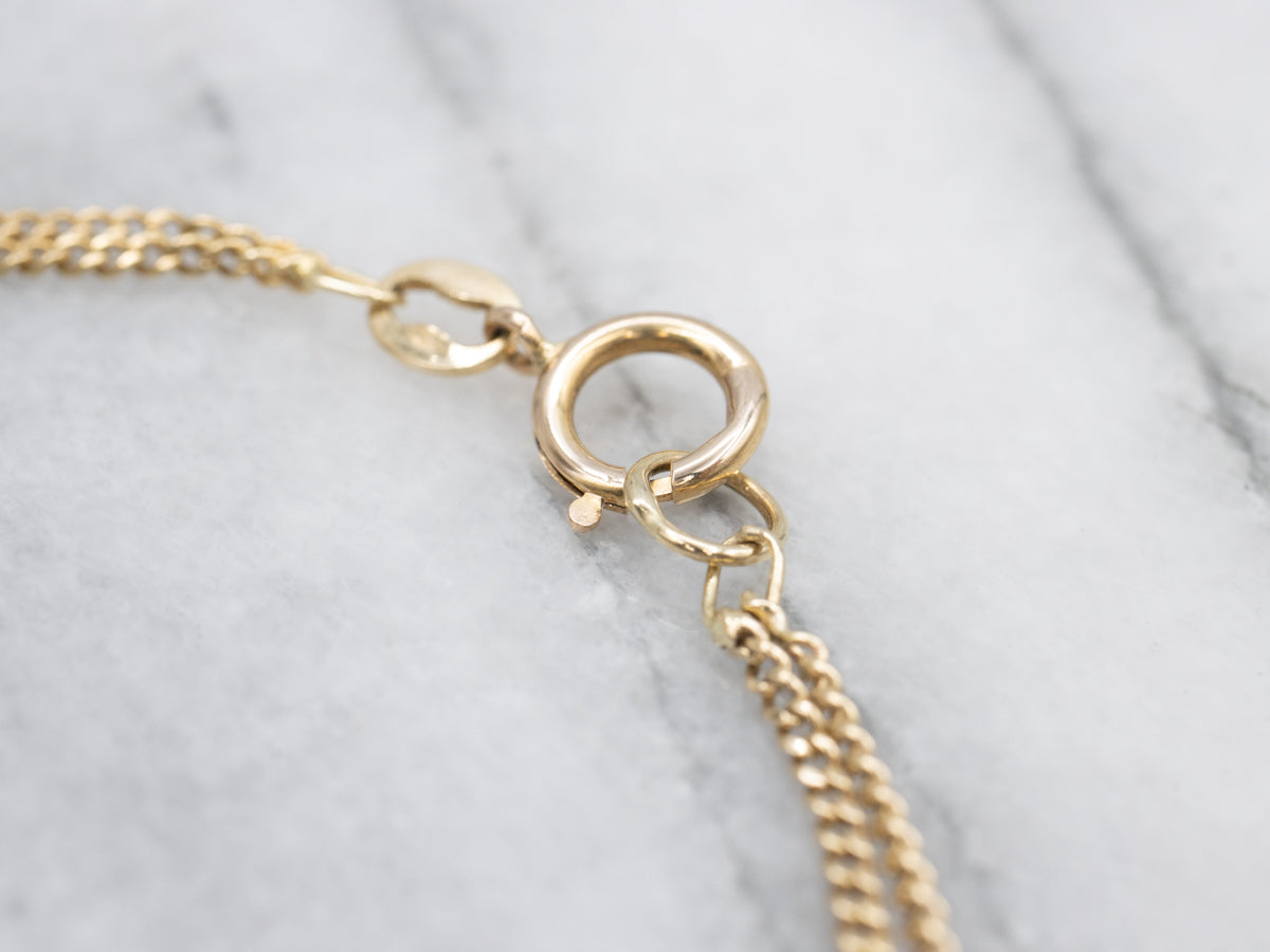 Double Gold Curb Link Bracelet with Marquise Filigree Place Cards