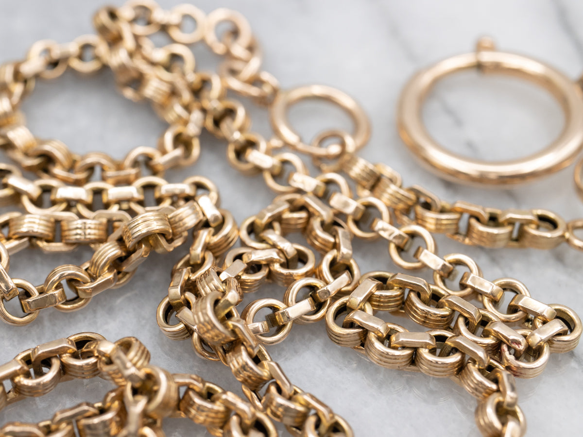 Victorian Gold Single Albert Long Pocket Watch Chain