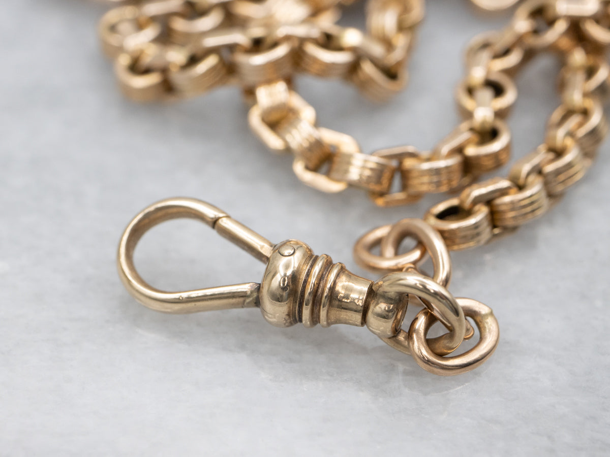 Victorian Gold Single Albert Long Pocket Watch Chain