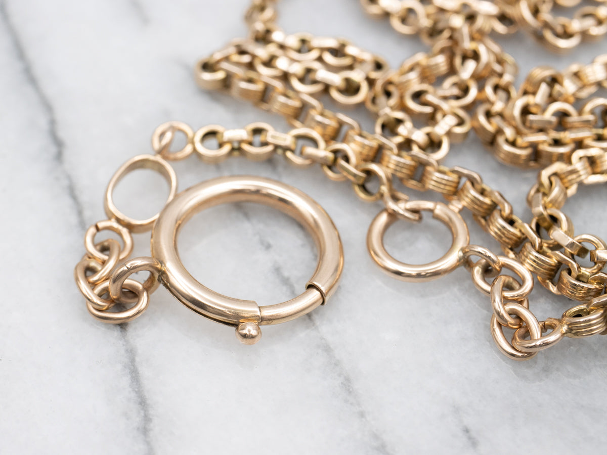 Victorian Gold Single Albert Long Pocket Watch Chain