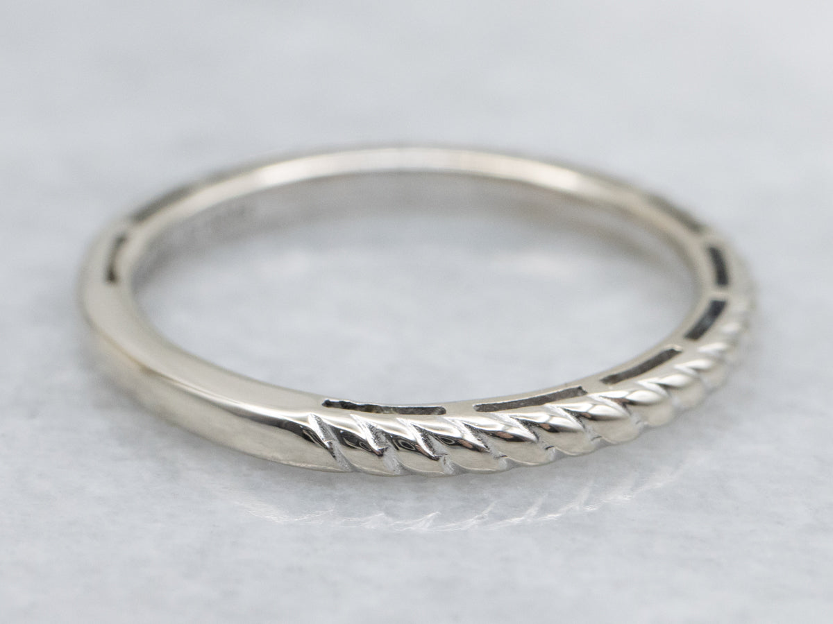 White Gold Rope Twist Band