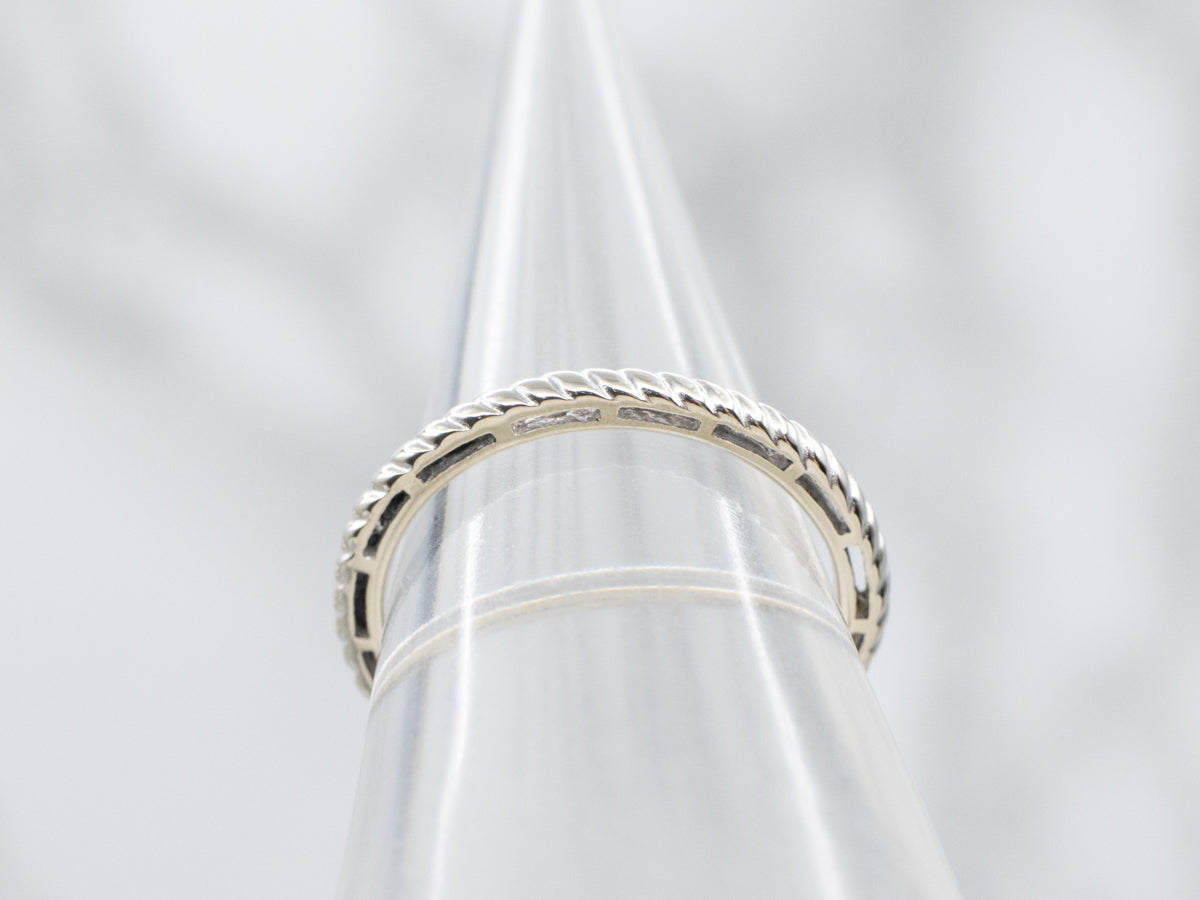 White Gold Rope Twist Band