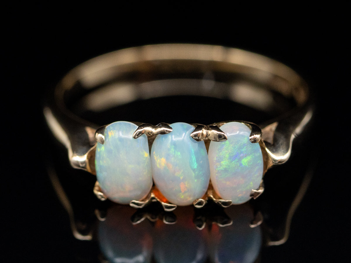Three-Stone Australian Opal Ring