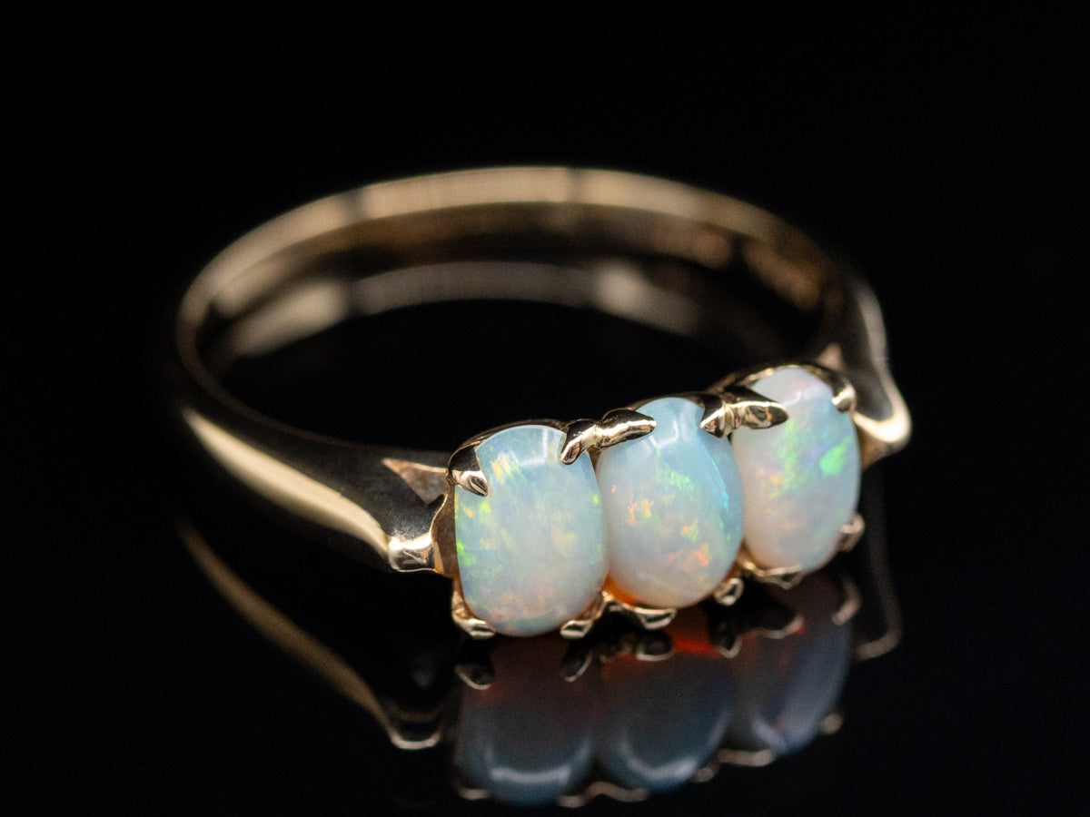 Three-Stone Australian Opal Ring