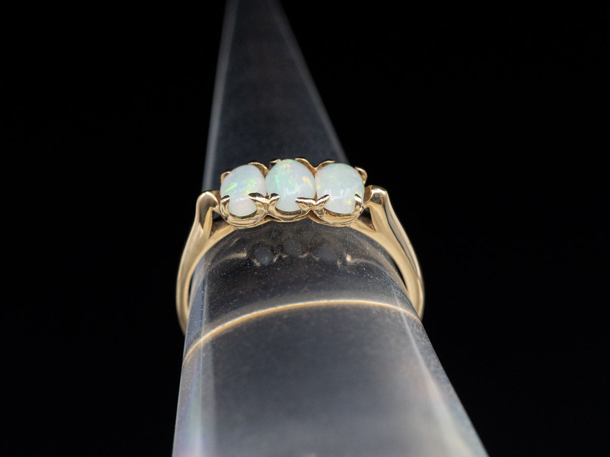Three-Stone Australian Opal Ring