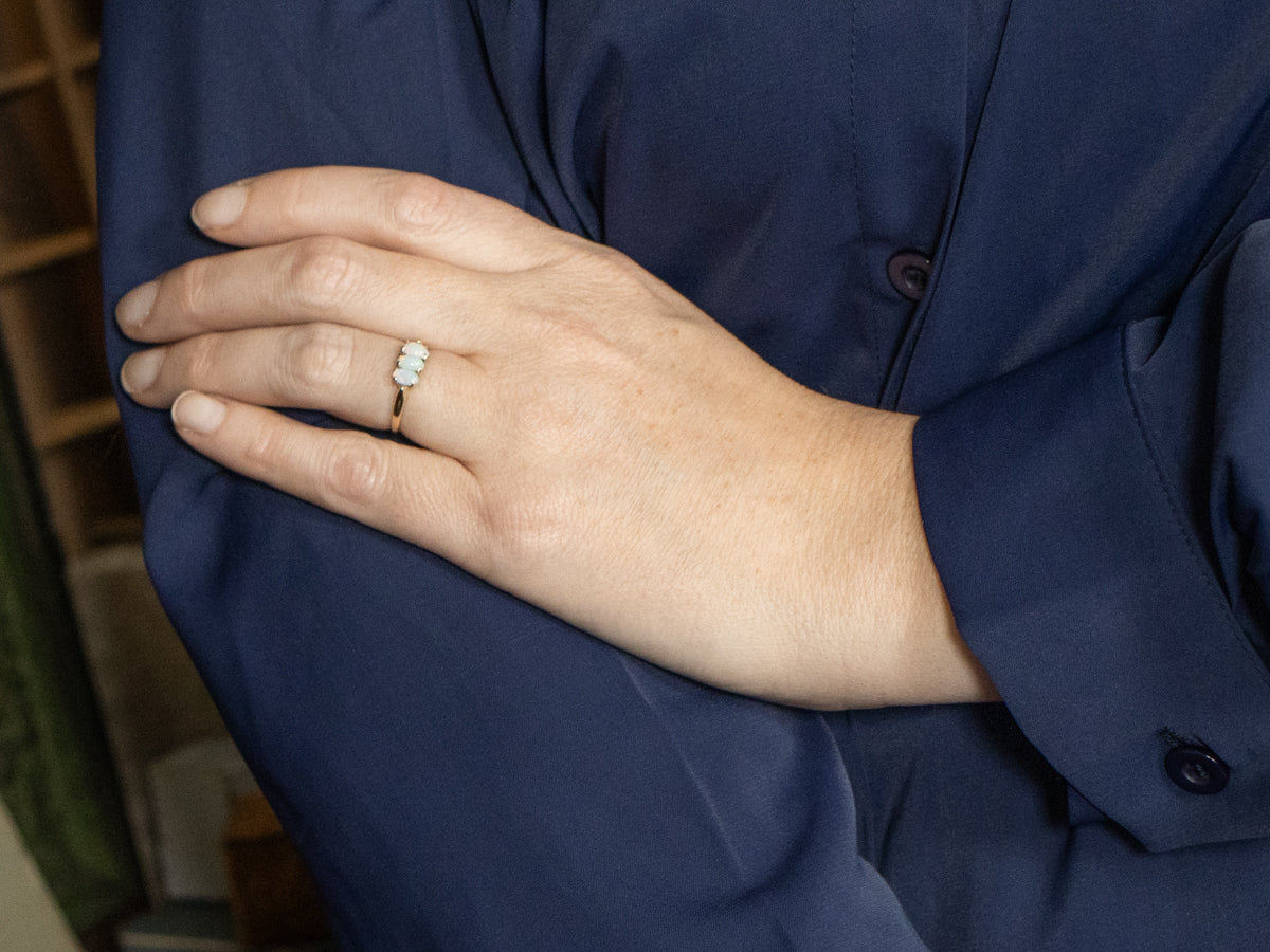 Three-Stone Australian Opal Ring