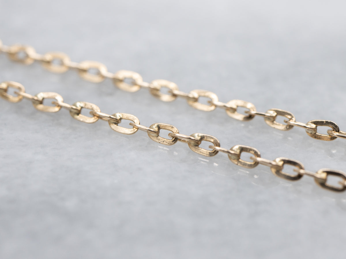 Flat 20-Inch Yellow Gold Cable-Link Chain