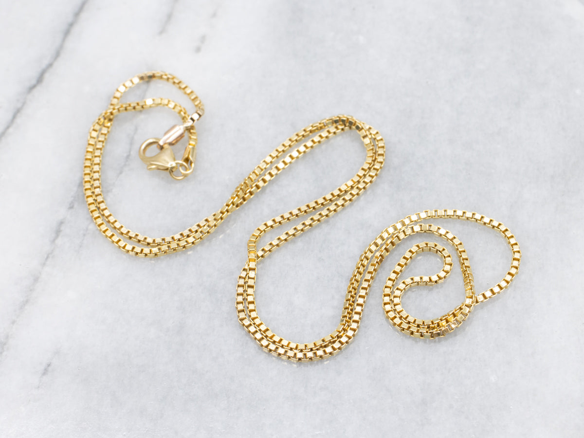 Italian Yellow Gold Box Chain
