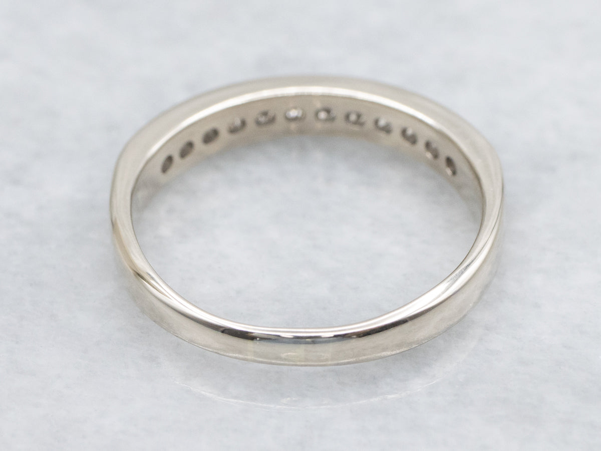 Channel Set Diamond White Gold Band