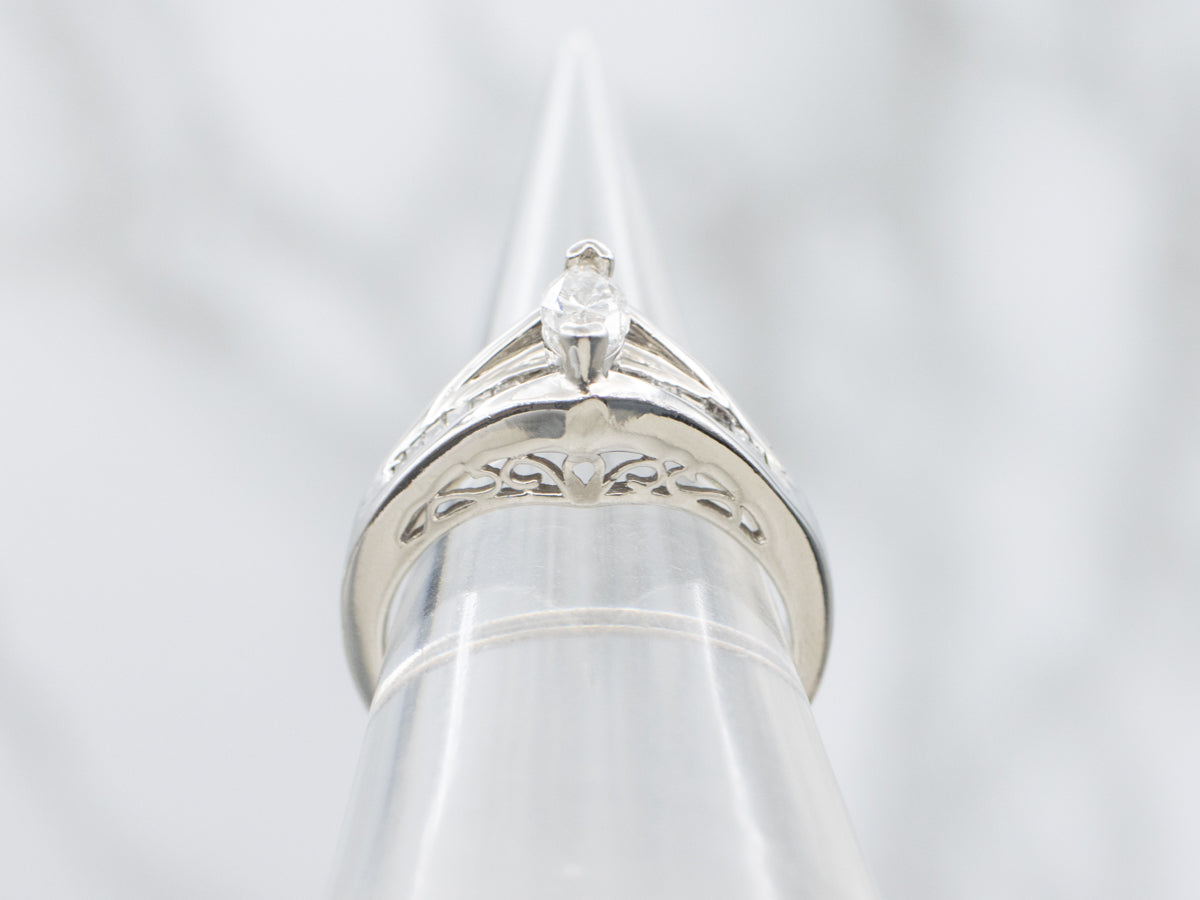 Modern Mix-Cut and Platinum Diamond Engagement Ring