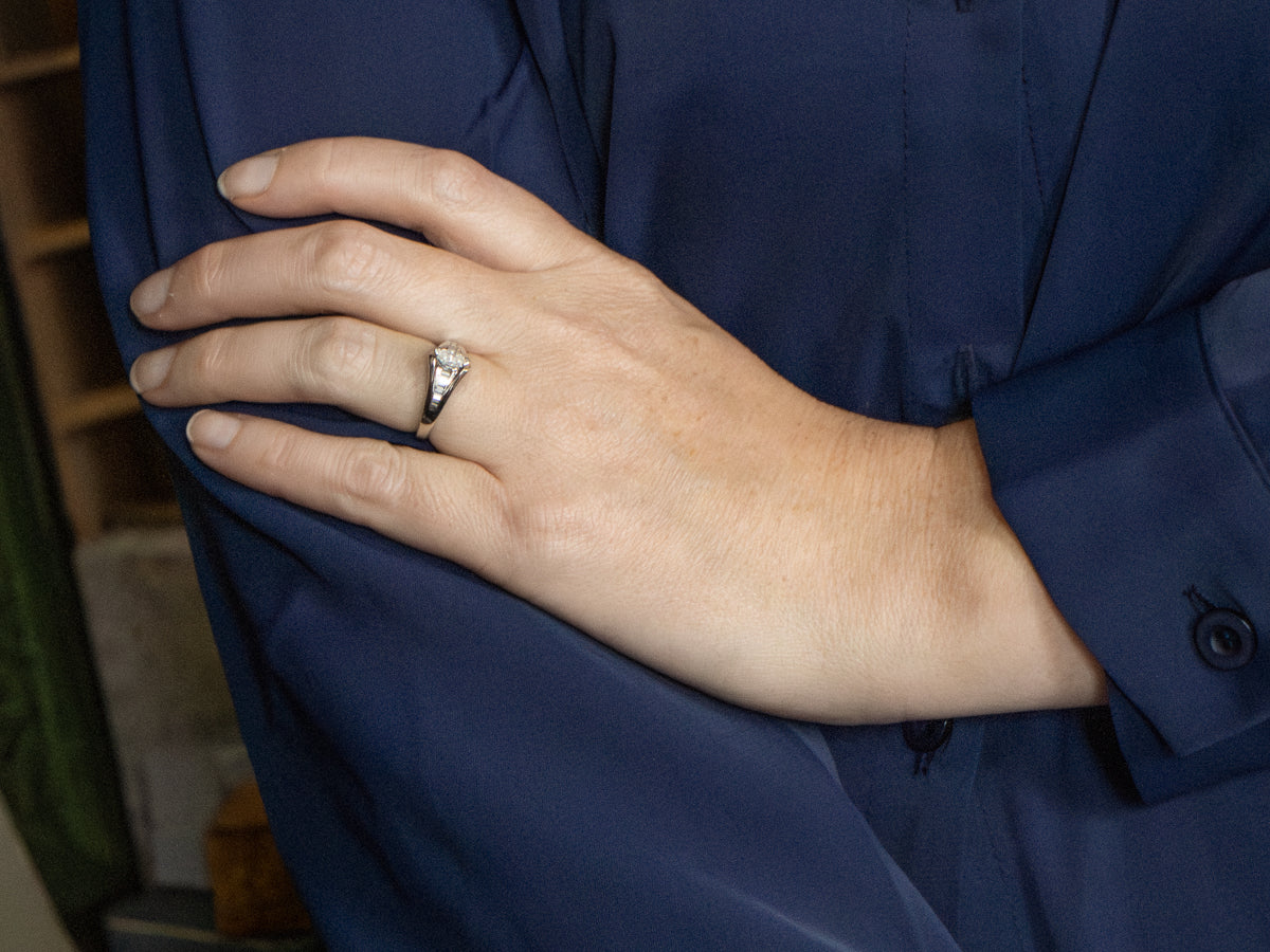 Modern Mix-Cut and Platinum Diamond Engagement Ring