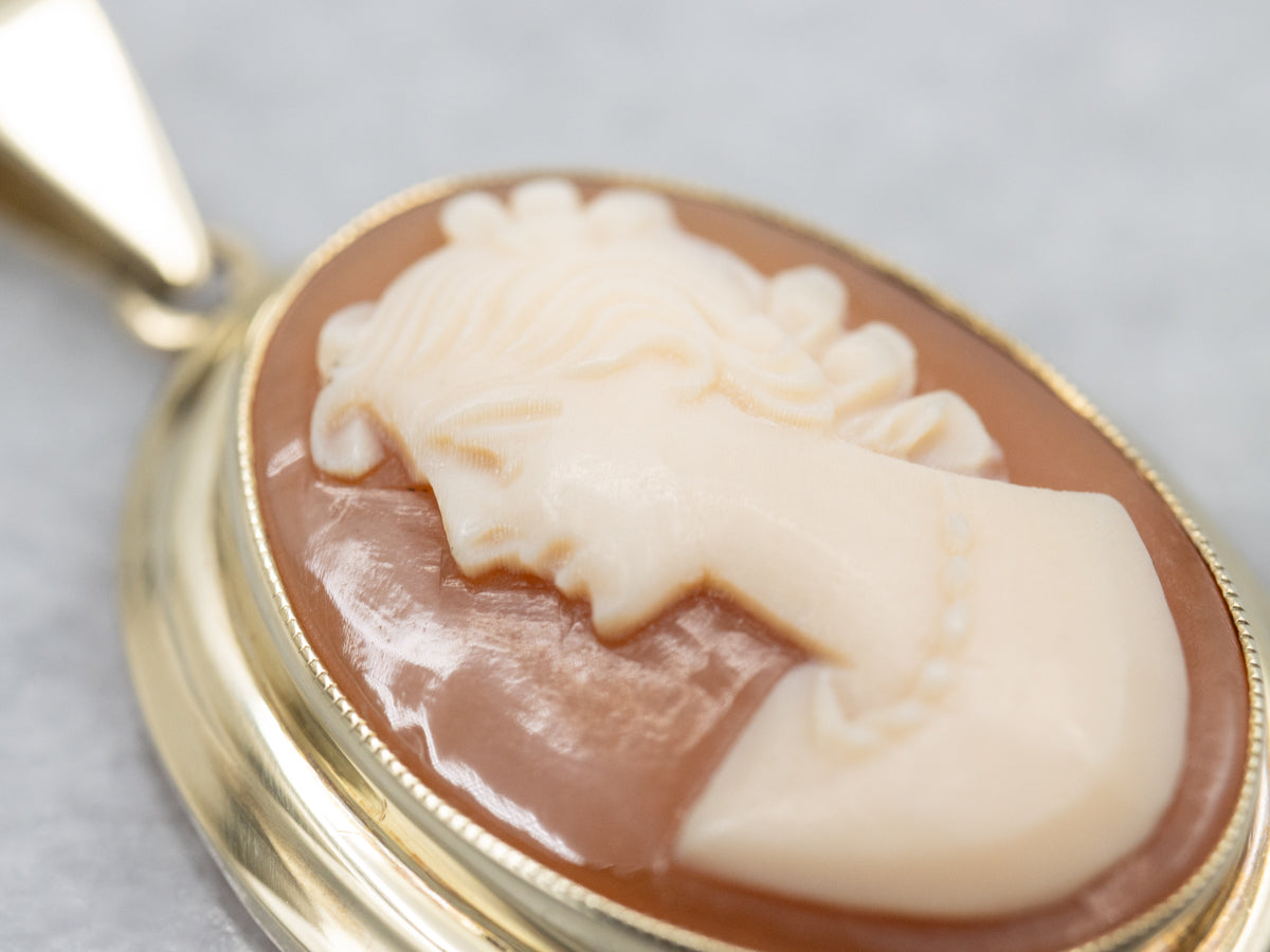 Mid-Century Cameo and Gold Pedant