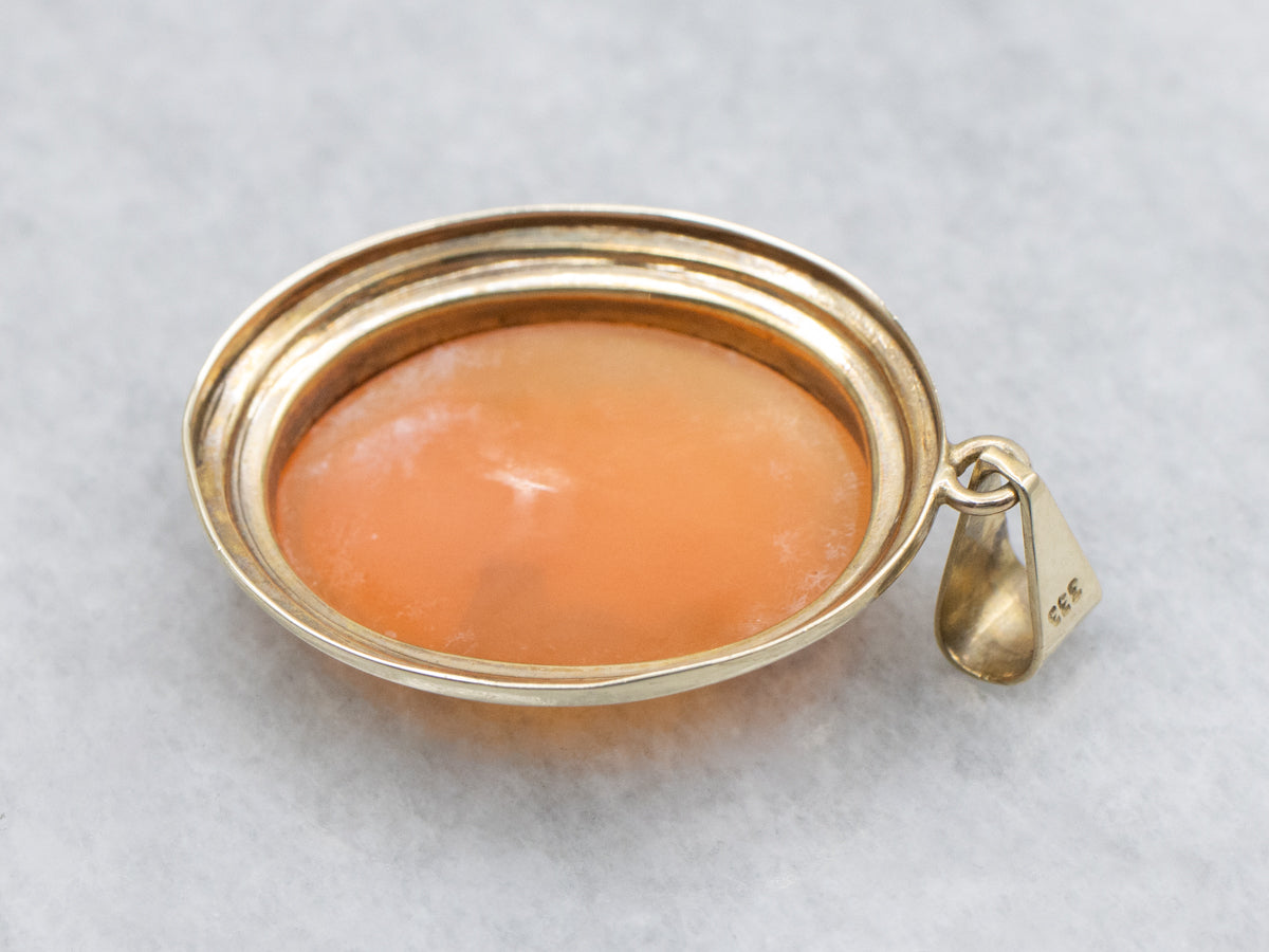 Mid-Century Cameo and Gold Pedant