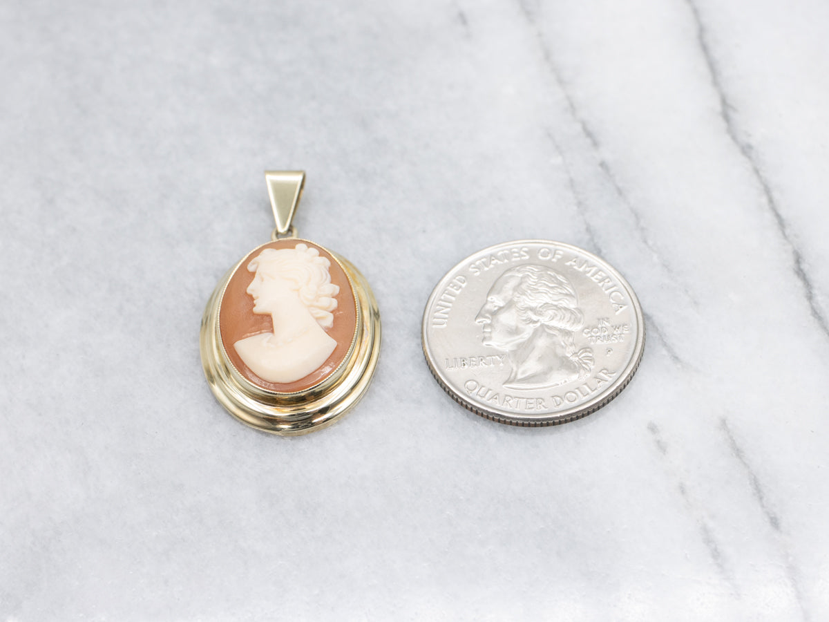 Mid-Century Cameo and Gold Pedant