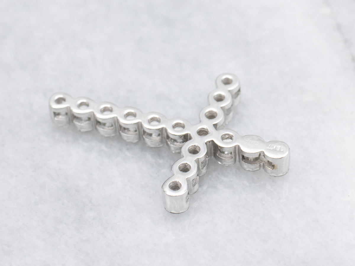 White Gold Diamond Cross Pendant