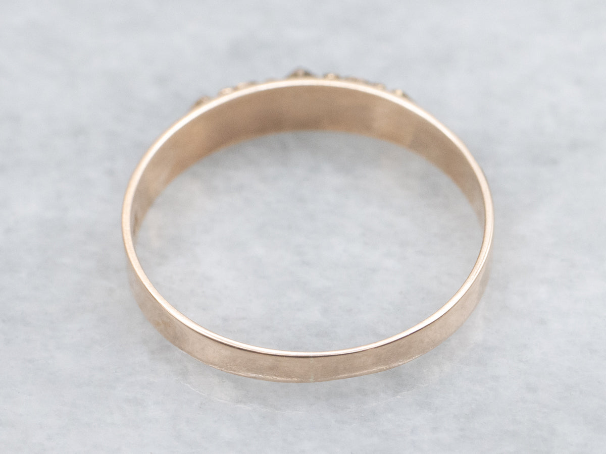 Victorian Garnet and Gold Seed Pearl Baptism Band