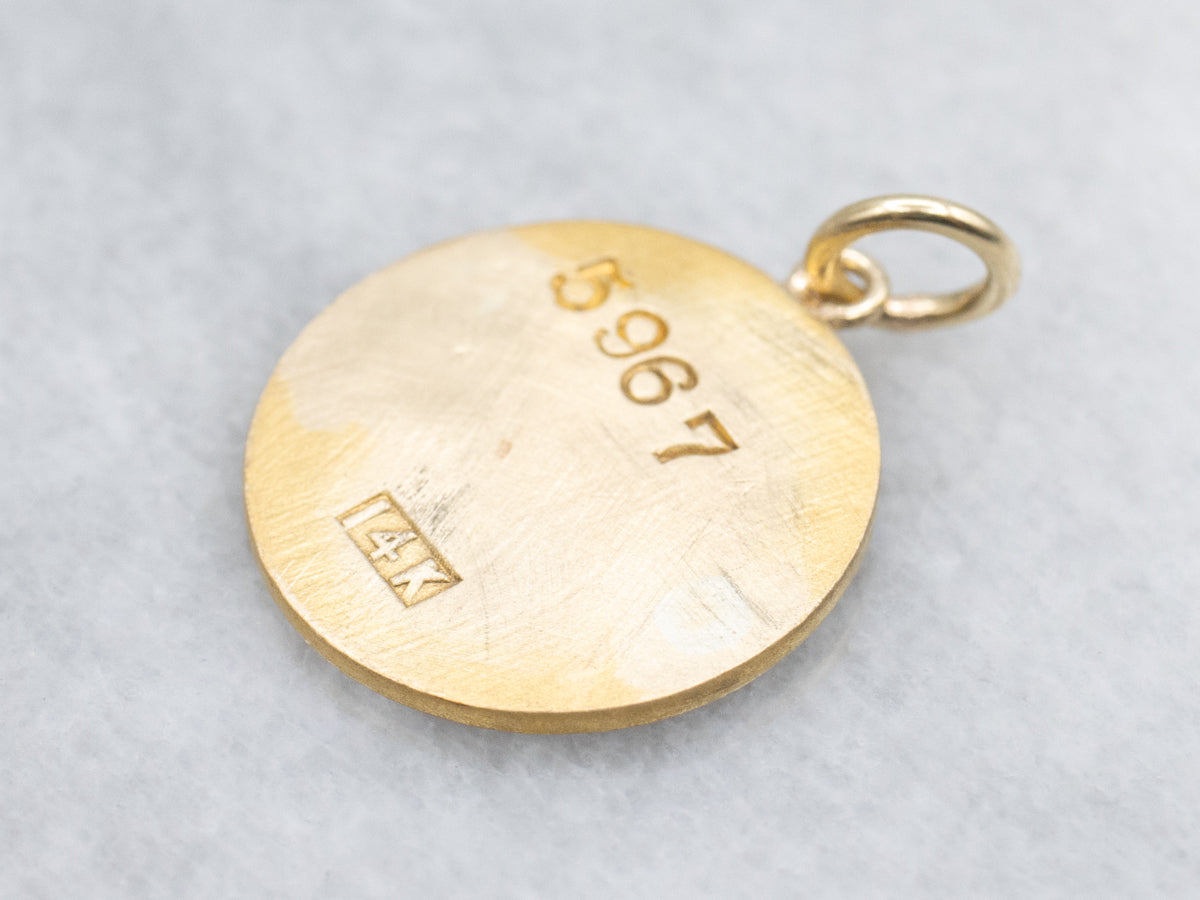 Victorian Bloomed Gold Ornate "CEW" Monogram Pendant