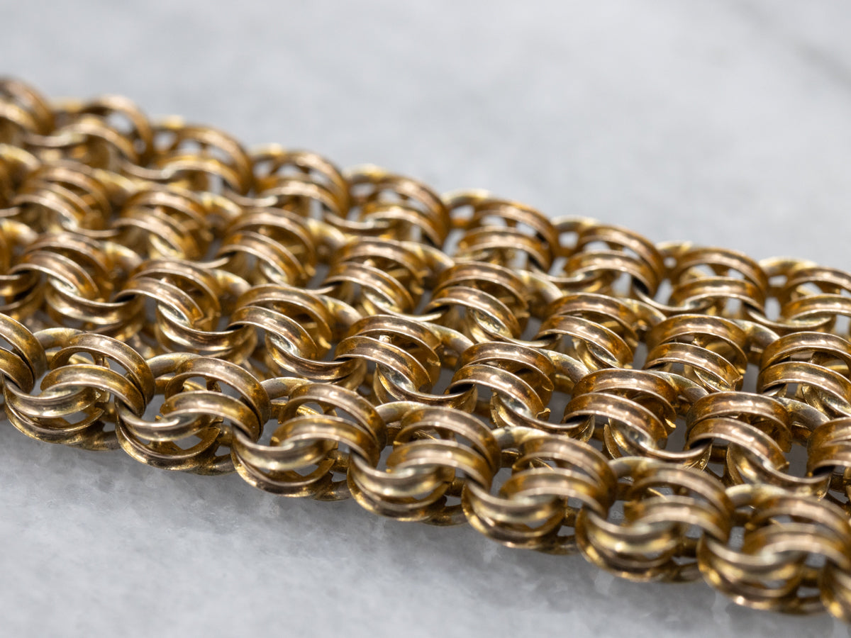 Antique Pendant Watch Chain With Ornate Seed Pearl Slide Victorian Era