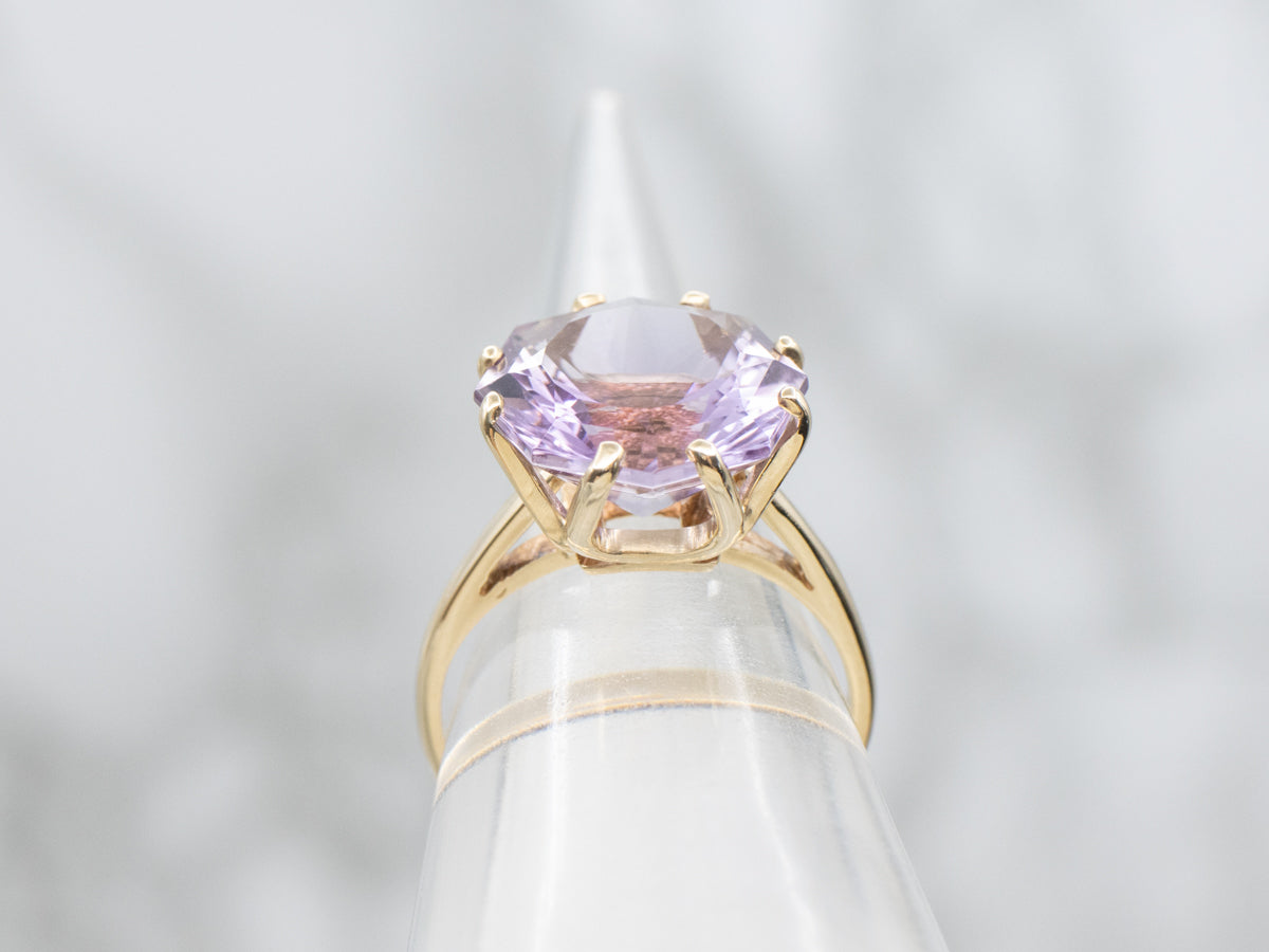 Fancy Cut Amethyst Gold Cocktail Ring