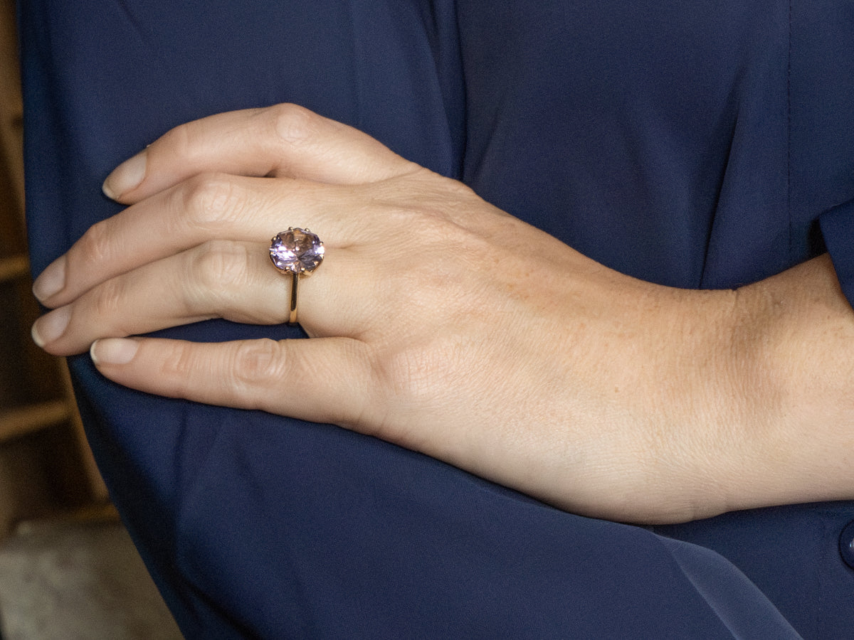Fancy Cut Amethyst Gold Cocktail Ring