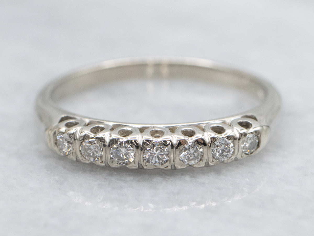 White Gold Seven Diamond Band