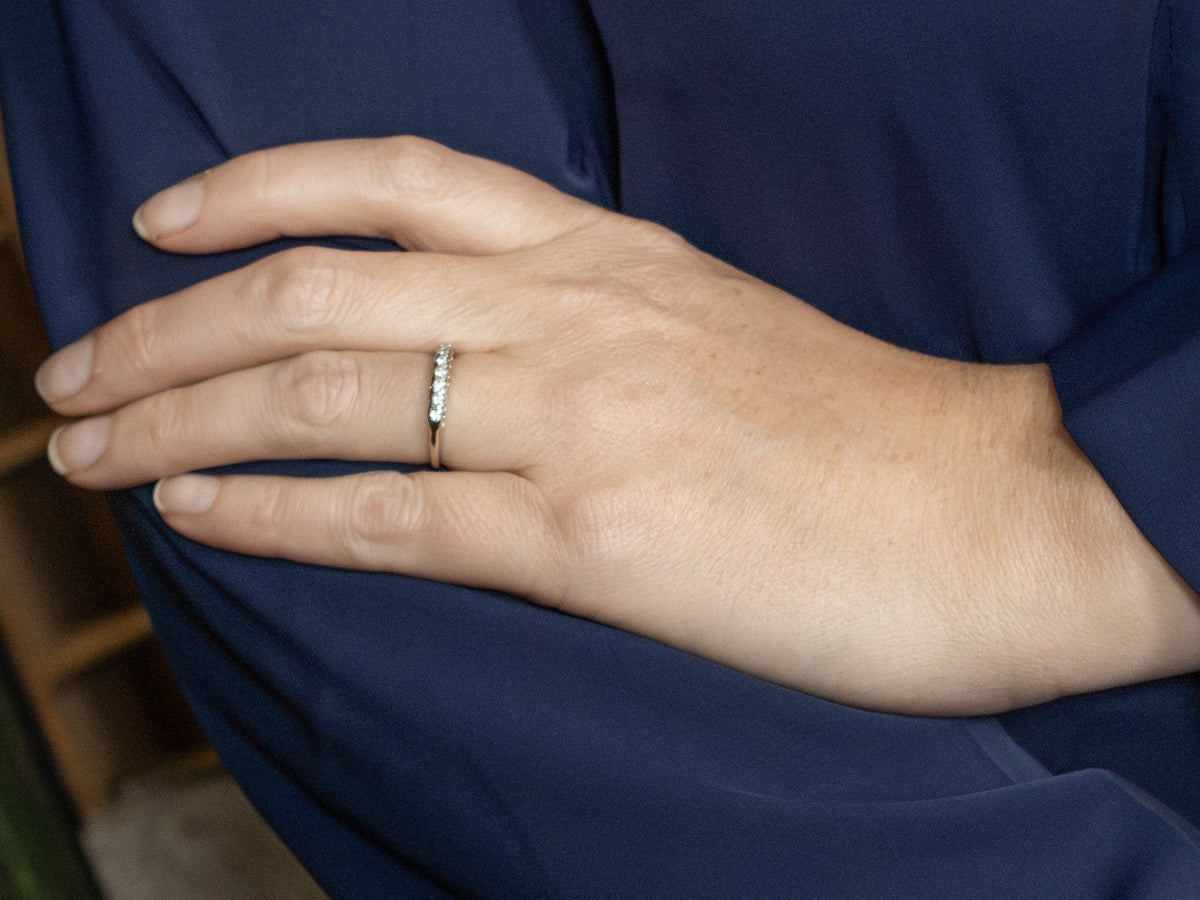 White Gold Seven Diamond Band