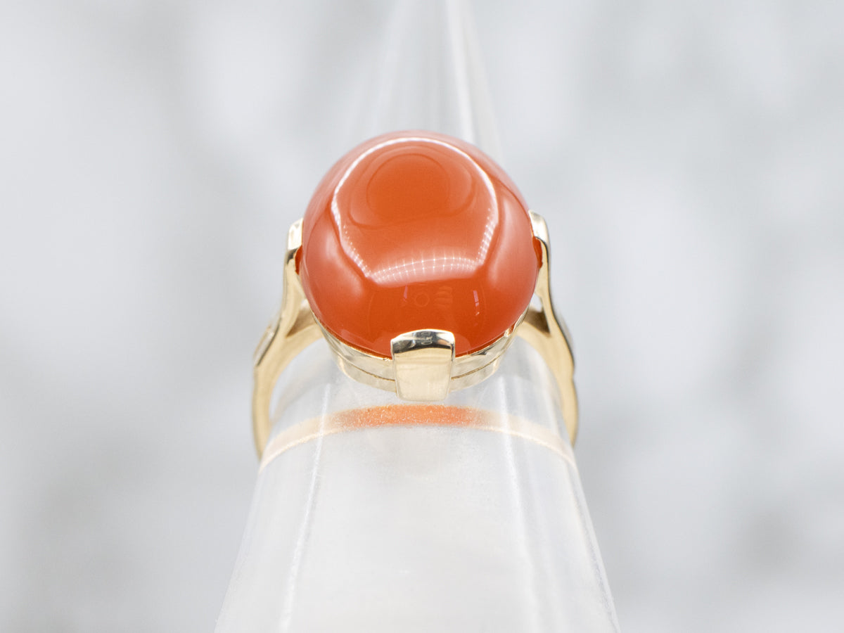 Victorian Revival Carnelian and Gold Ring