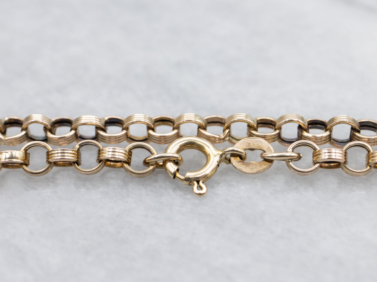 Victorian Era Antique Gold Rolo Link Chain