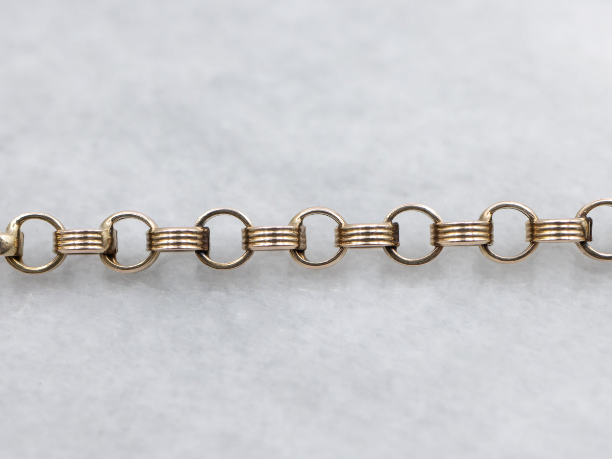 Victorian Era Antique Gold Rolo Link Chain