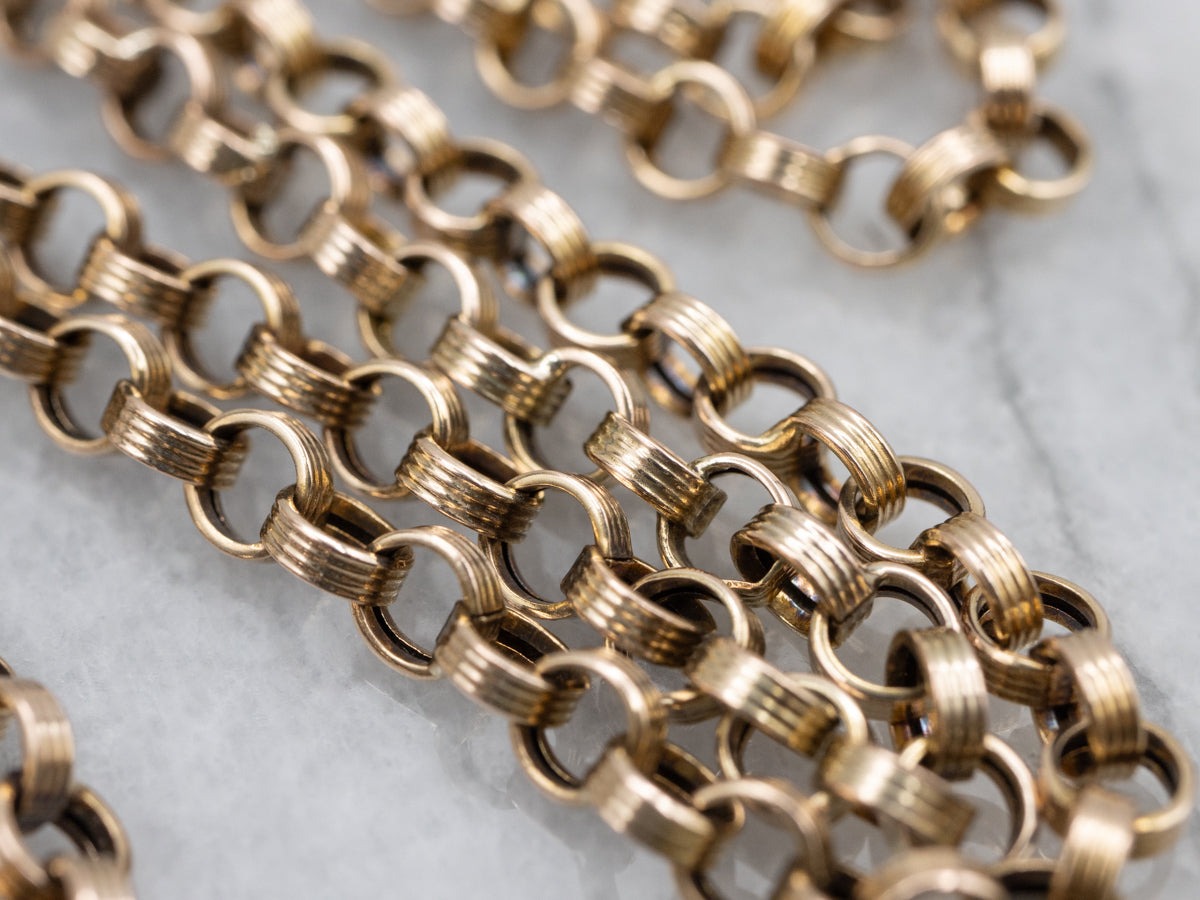 Victorian Era Antique Gold Rolo Link Chain
