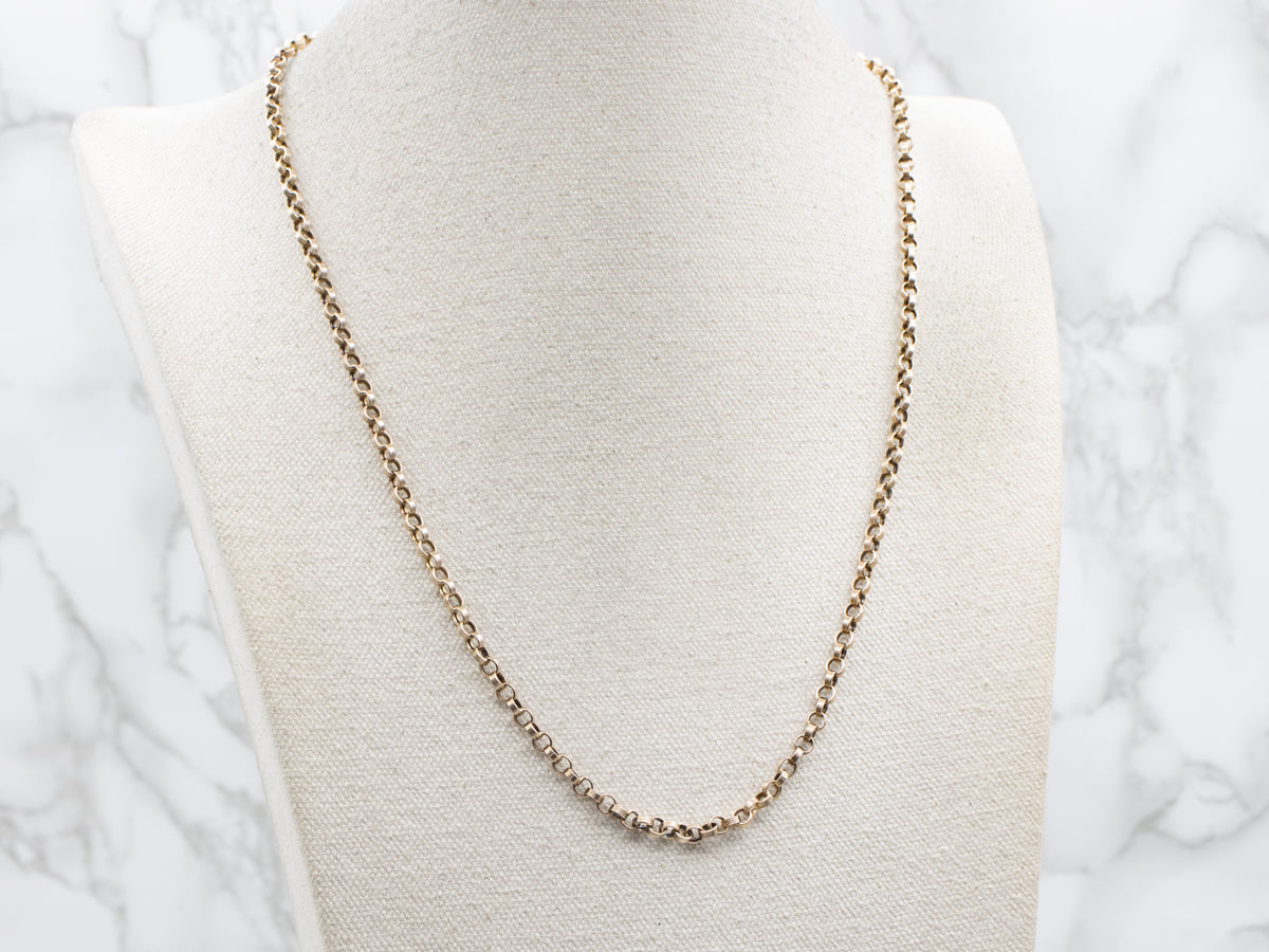 Victorian Era Antique Gold Rolo Link Chain