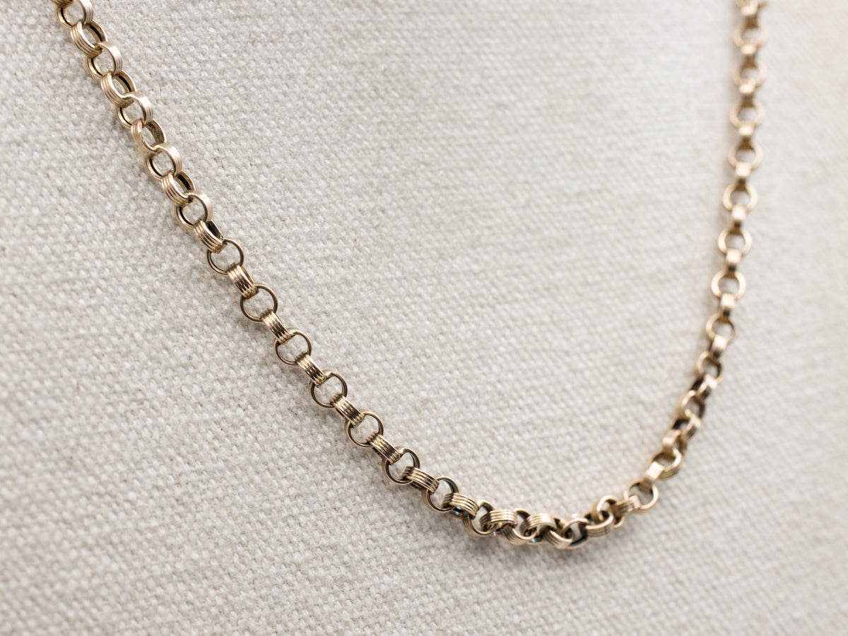 Victorian Era Antique Gold Rolo Link Chain