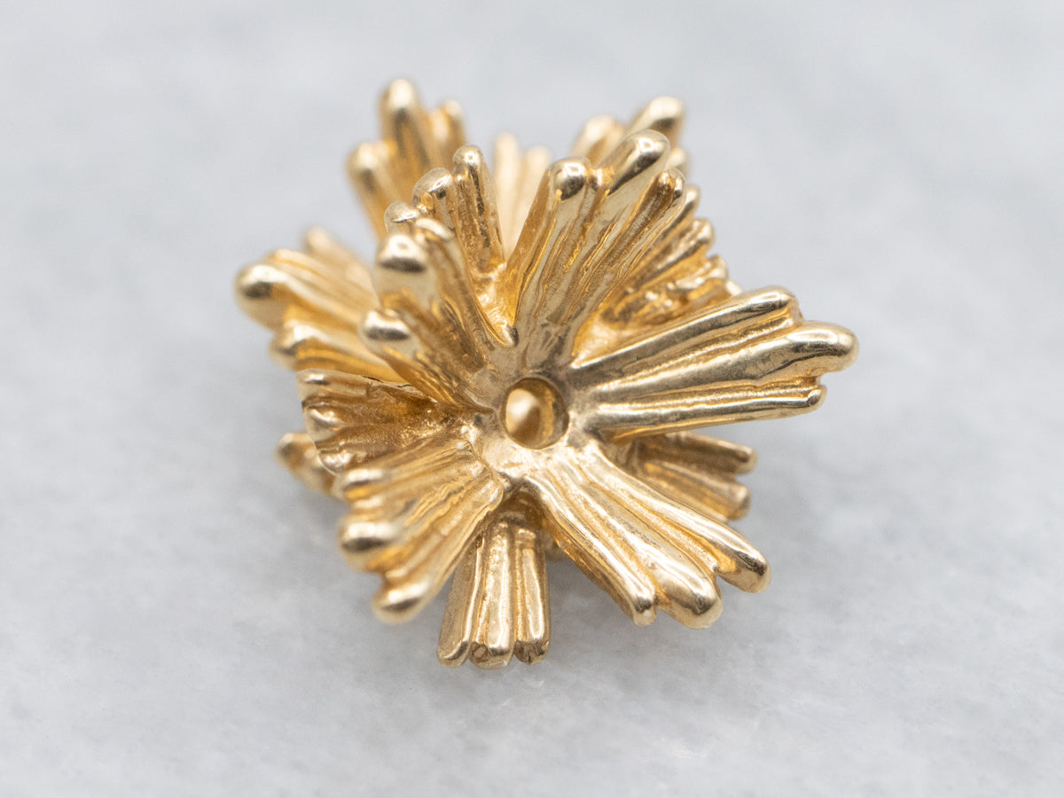 Vintage Yellow Gold Flower Earring Jackets
