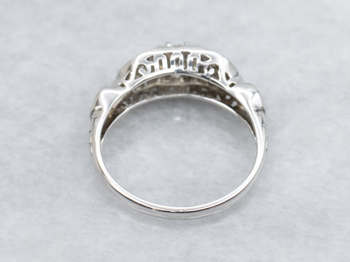 Late Art Deco Diamond Solitaire Engagement Ring