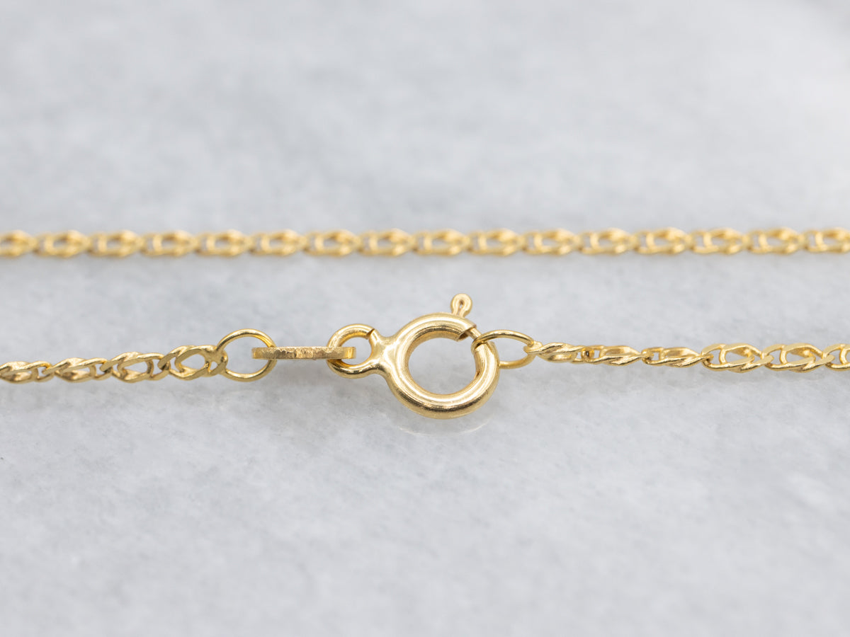 18-Karat Yellow Gold Curb Link Chain with Spring Ring Clasp