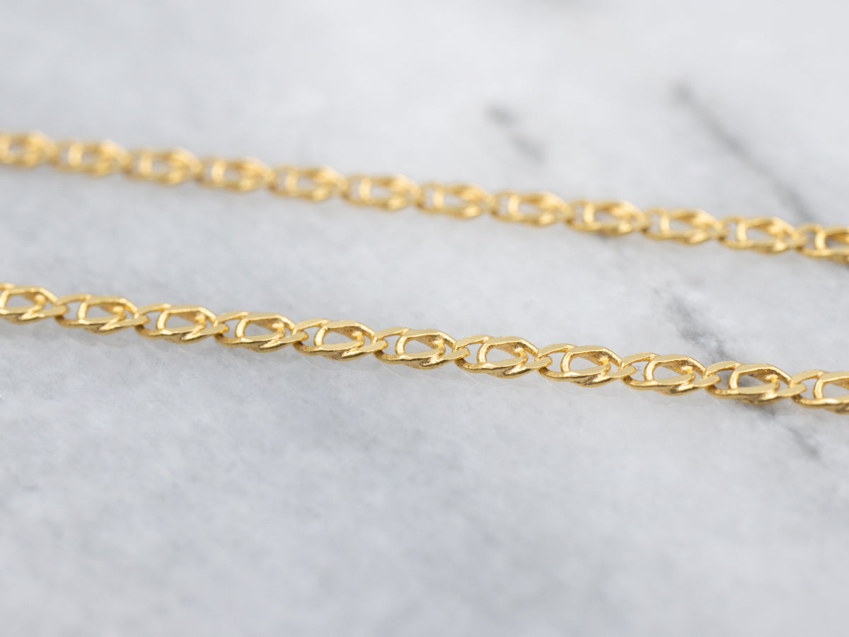18-Karat Yellow Gold Curb Link Chain with Spring Ring Clasp
