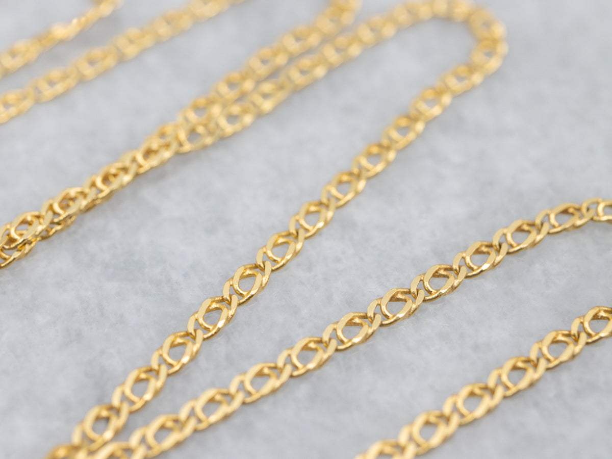 18-Karat Yellow Gold Curb Link Chain with Spring Ring Clasp