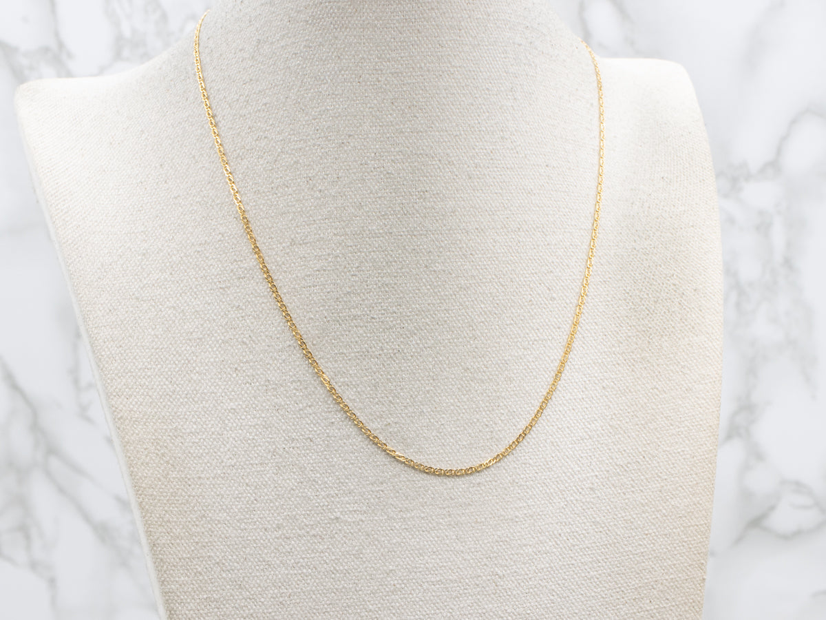 18-Karat Yellow Gold Curb Link Chain with Spring Ring Clasp