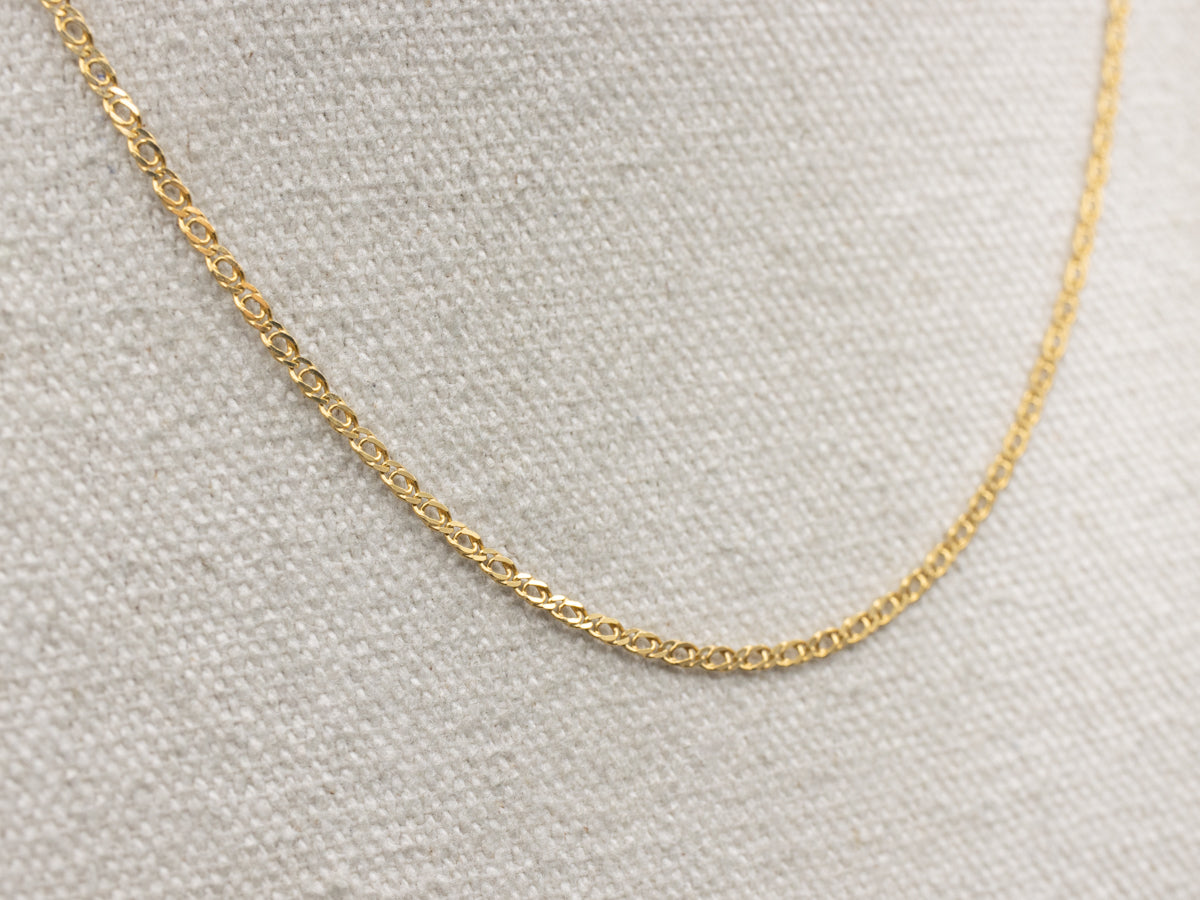 18-Karat Yellow Gold Curb Link Chain with Spring Ring Clasp