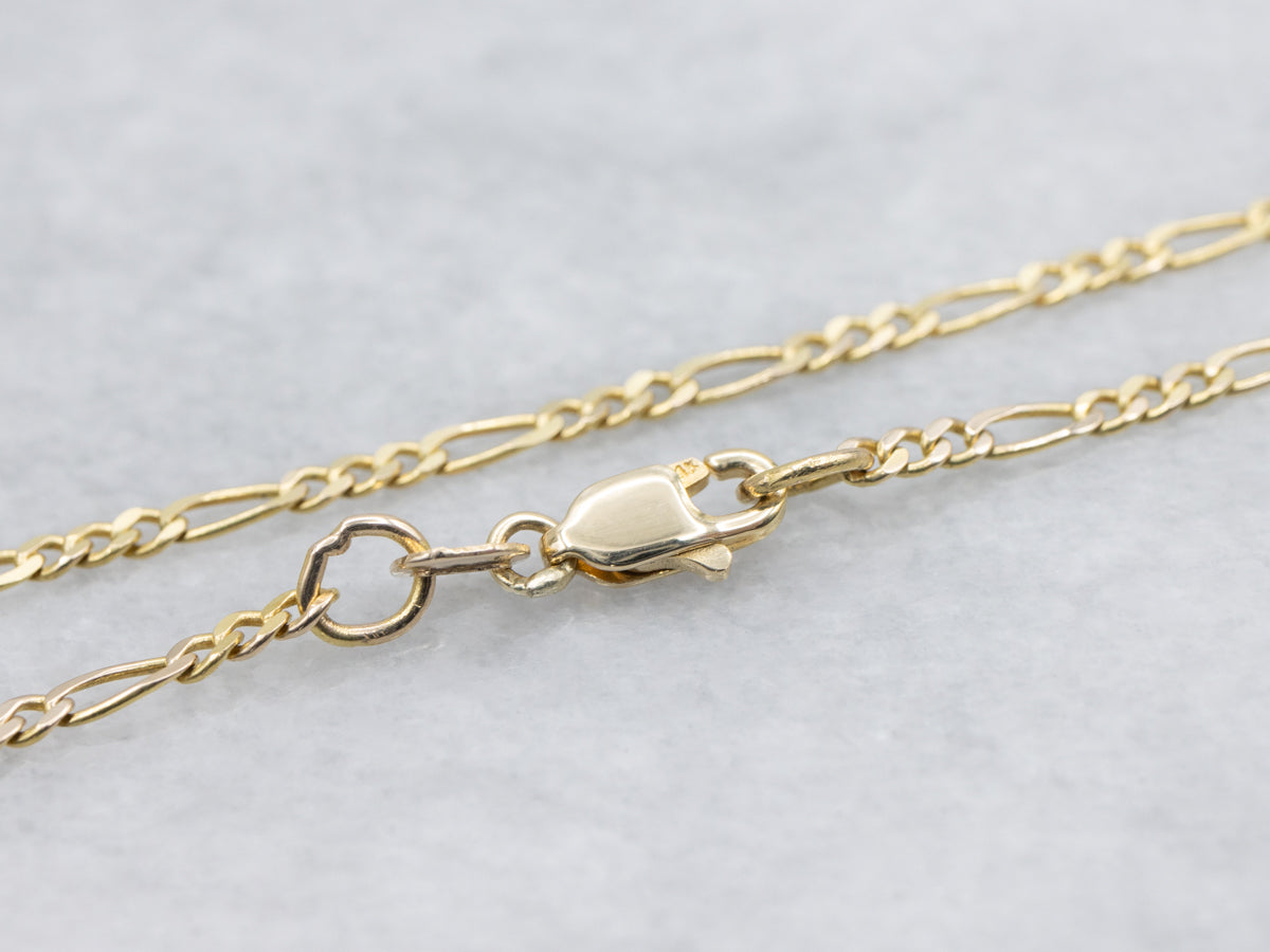 Yellow Gold Figaro Chain with Lobster Clasp