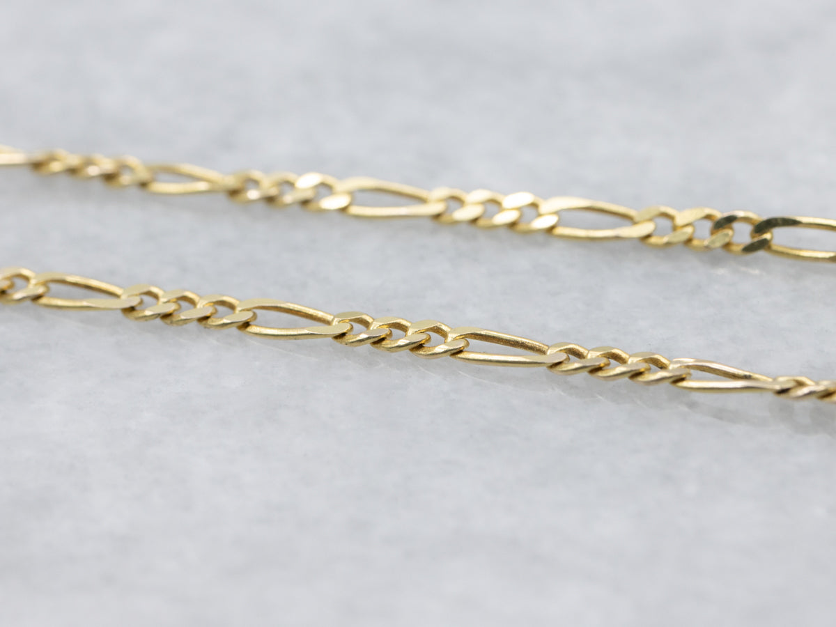 Yellow Gold Figaro Chain with Lobster Clasp