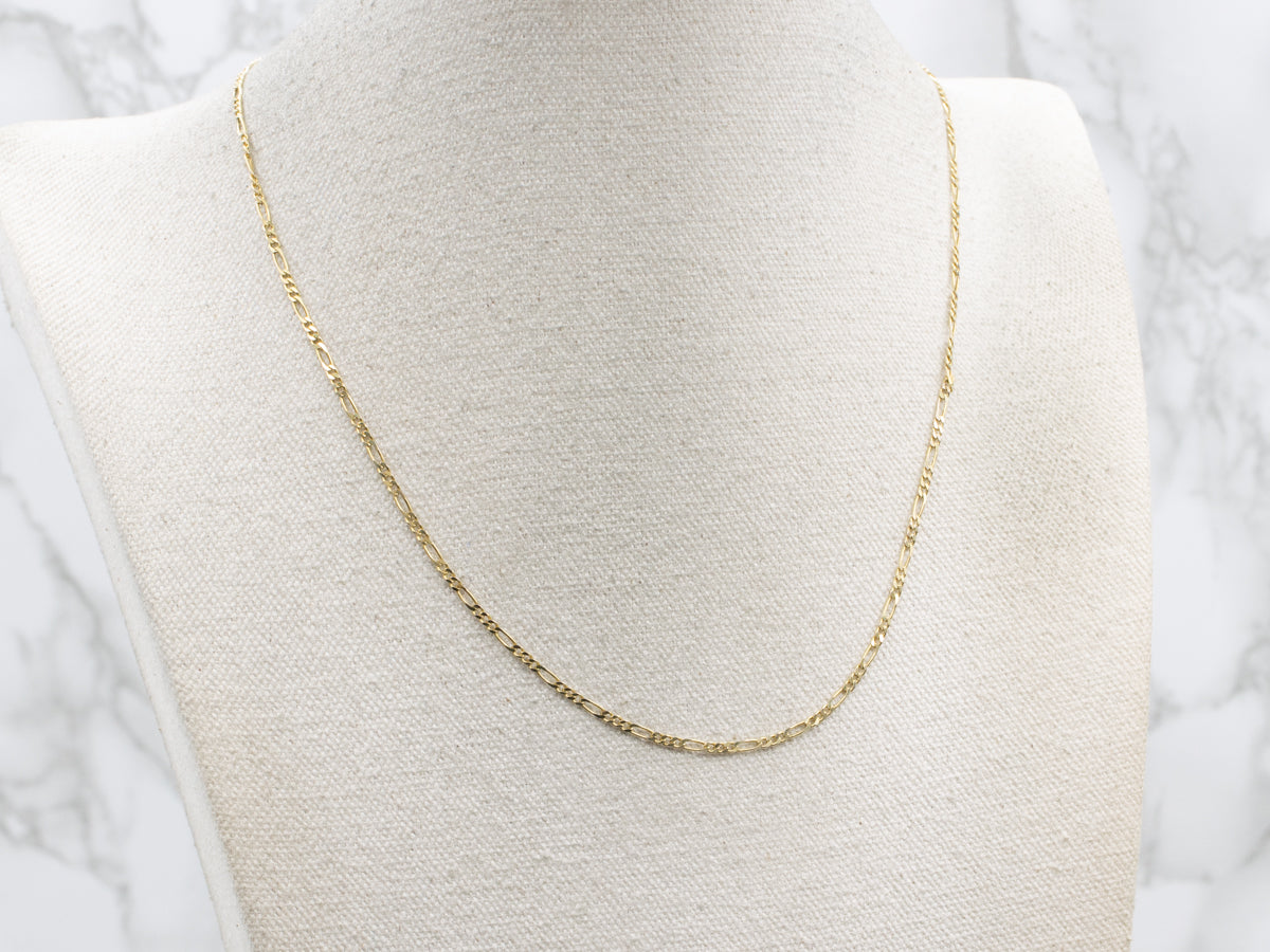 Yellow Gold Figaro Chain with Lobster Clasp