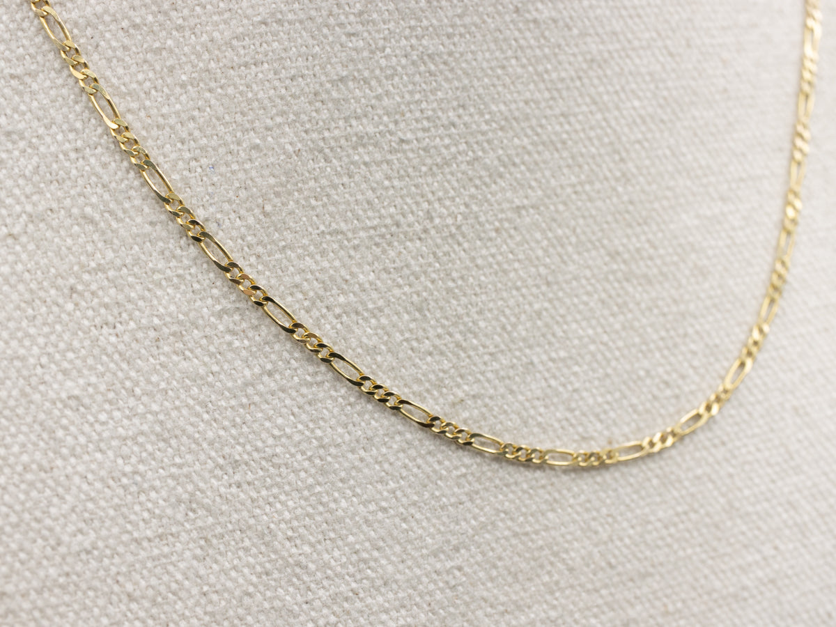 Yellow Gold Figaro Chain with Lobster Clasp