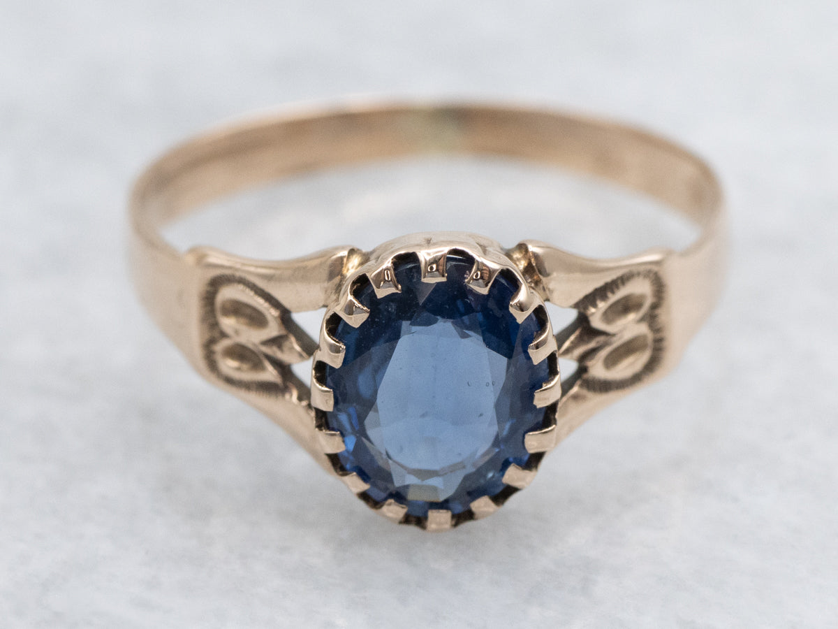 Victorian Sapphire Solitaire Ring