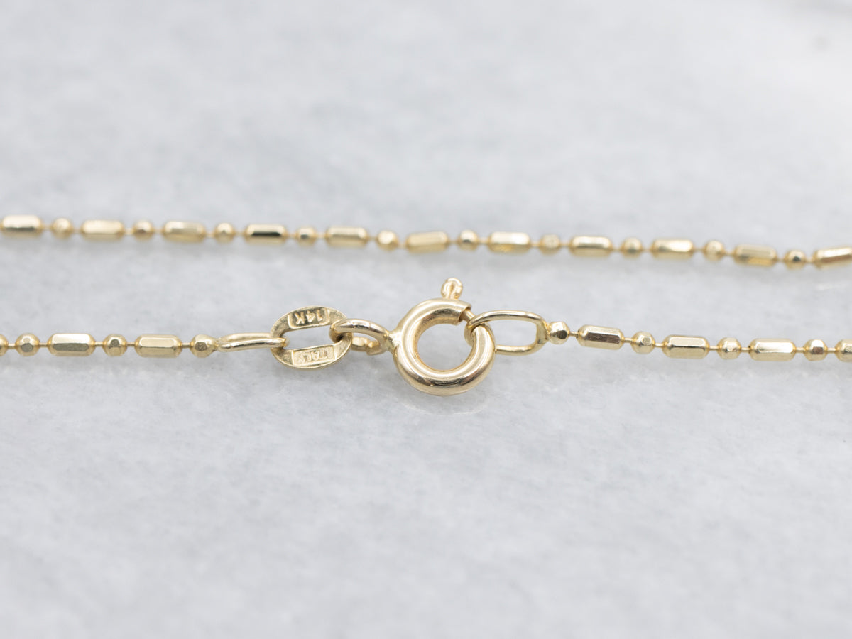 Italian Gold Beaded and Bar Link Chain