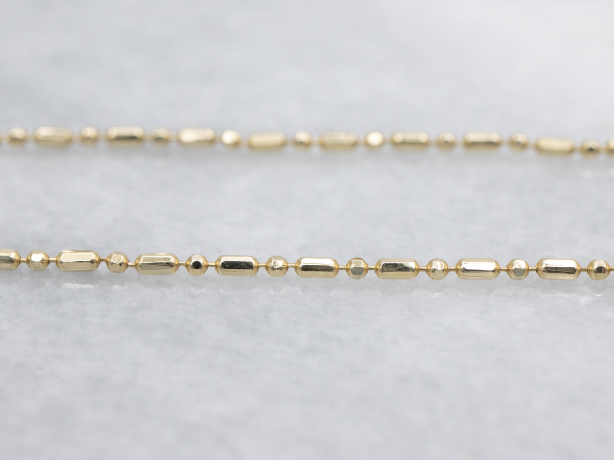 Italian Gold Beaded and Bar Link Chain